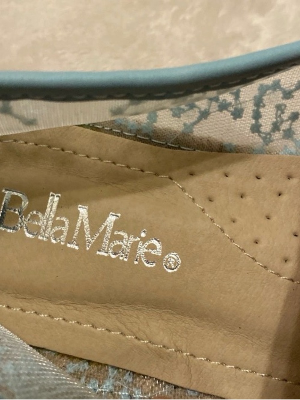 Bella Marie Light Blue Sequin Espadrille Flats - Picture 2 of 12